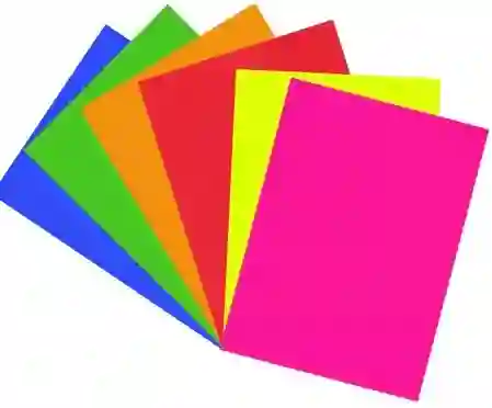 Paquete Cartulina 1/8,colores Fluorescentes