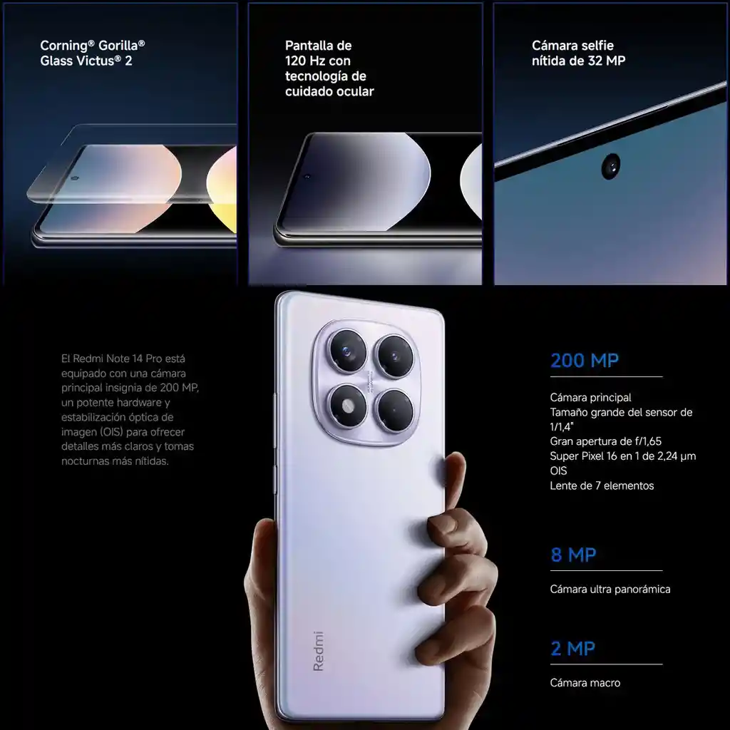 Celular Redmi Note 14 Pro 256gb /8gb Violeta + Watch 5 Active Slv