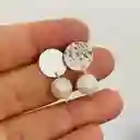 Aretes De Plata Martillada Y Perlas