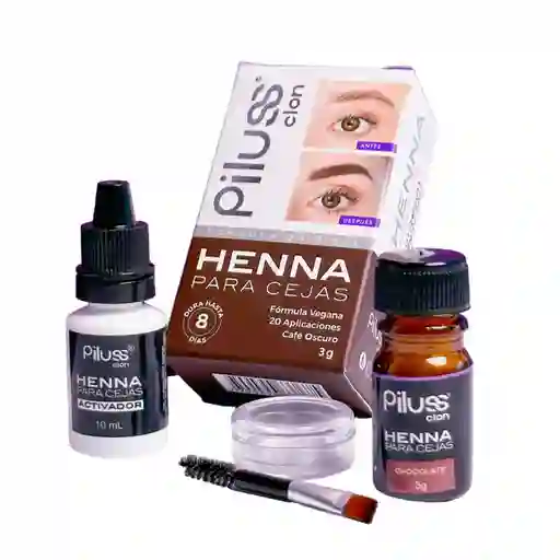 Kit Henna Para Cejas Piluss Clon Color Medio 3g