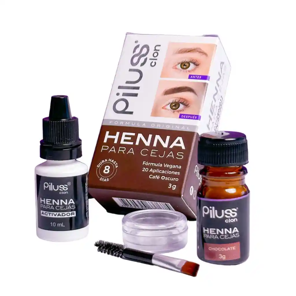 Kit Henna Para Cejas Piluss Clon Color Medio 3g