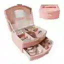 Joyero De Lujo Organizador De Joyas 2 Niveles Con Espejo Ideal Con Llave