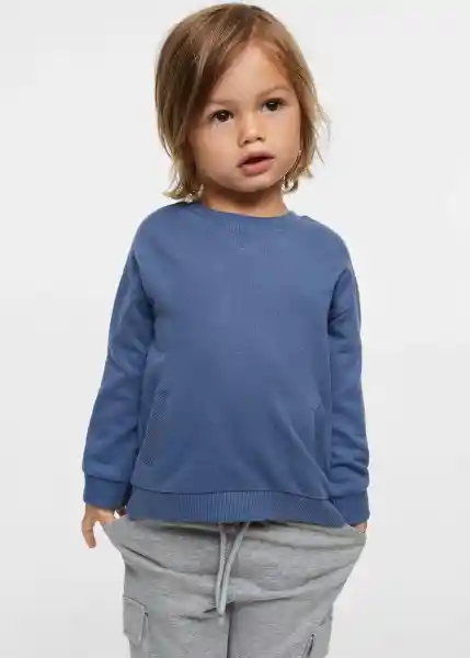 Sudadera Pablo Azul Talla 70 Niños Mango