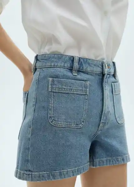 Short Clea Tejano Medio Talla 40 Mujer Mango