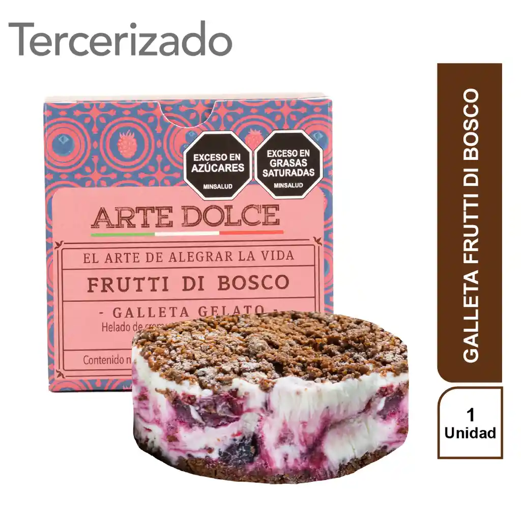 Arte Dolce Galleta Helado Frutos Del Bosque