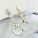 Aretes De Plata Martillada Con Perlas