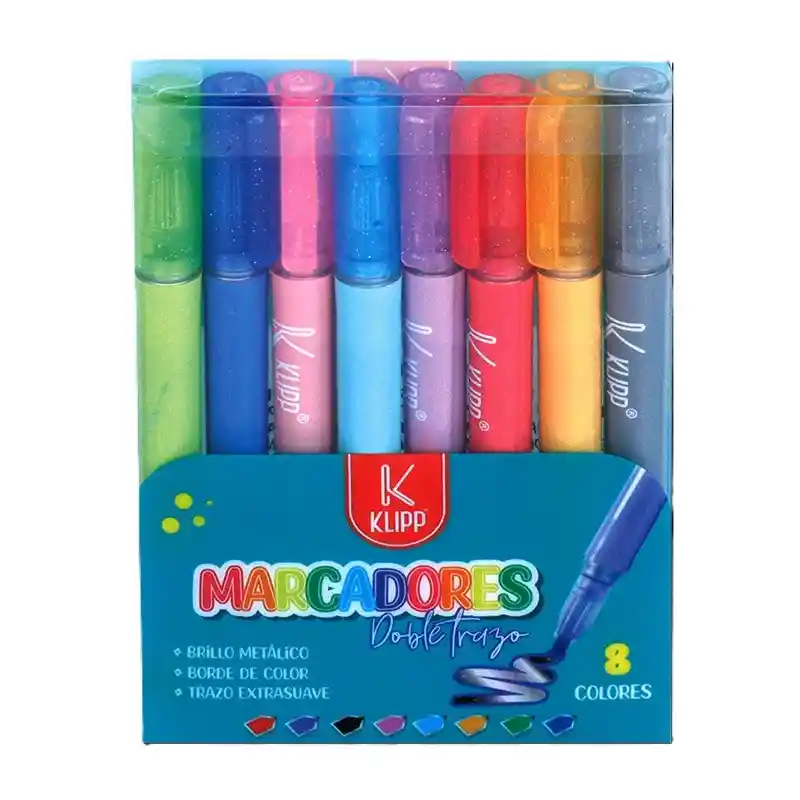 Marcadores Doble Trazo 8 Und Surtido