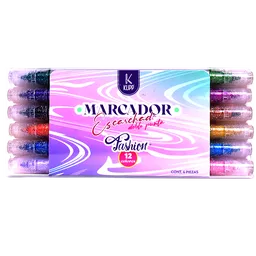 Marcadores Doble Punta Escarchados X 6
