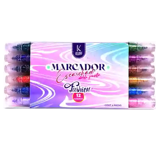 Marcadores Doble Punta Escarchados X 6