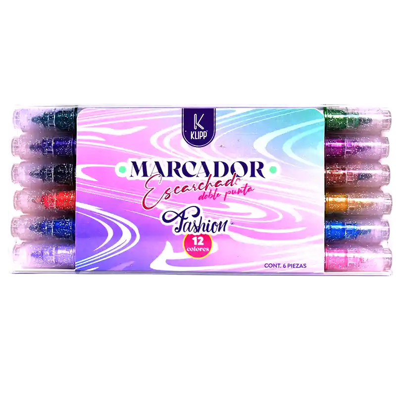 Marcadores Doble Punta Escarchados X 6