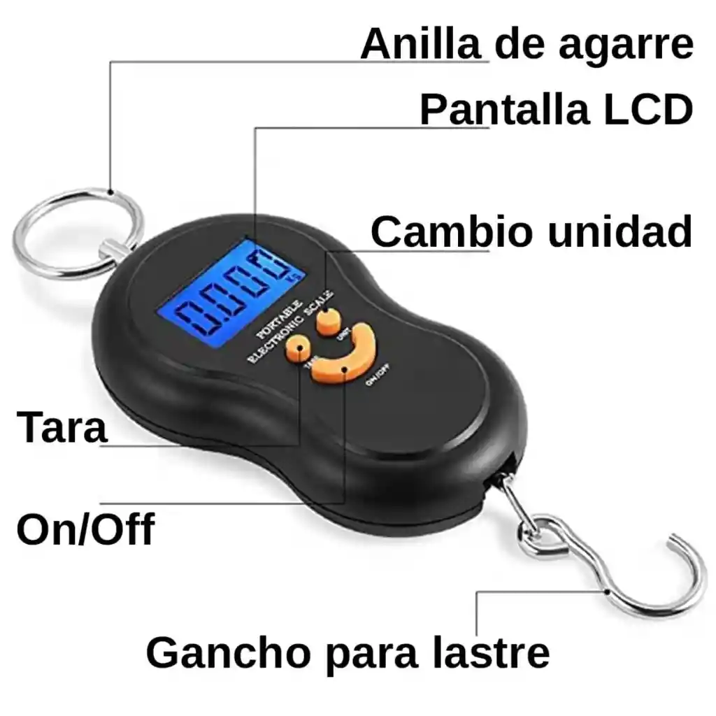 Pesa Gramera Bascula Balanza Viaje Digital Portatil Equipaje Maleta Cara Feliz