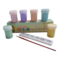 Temperas Payasito 6 Colres Pastel Mas Paleta Y Pincel