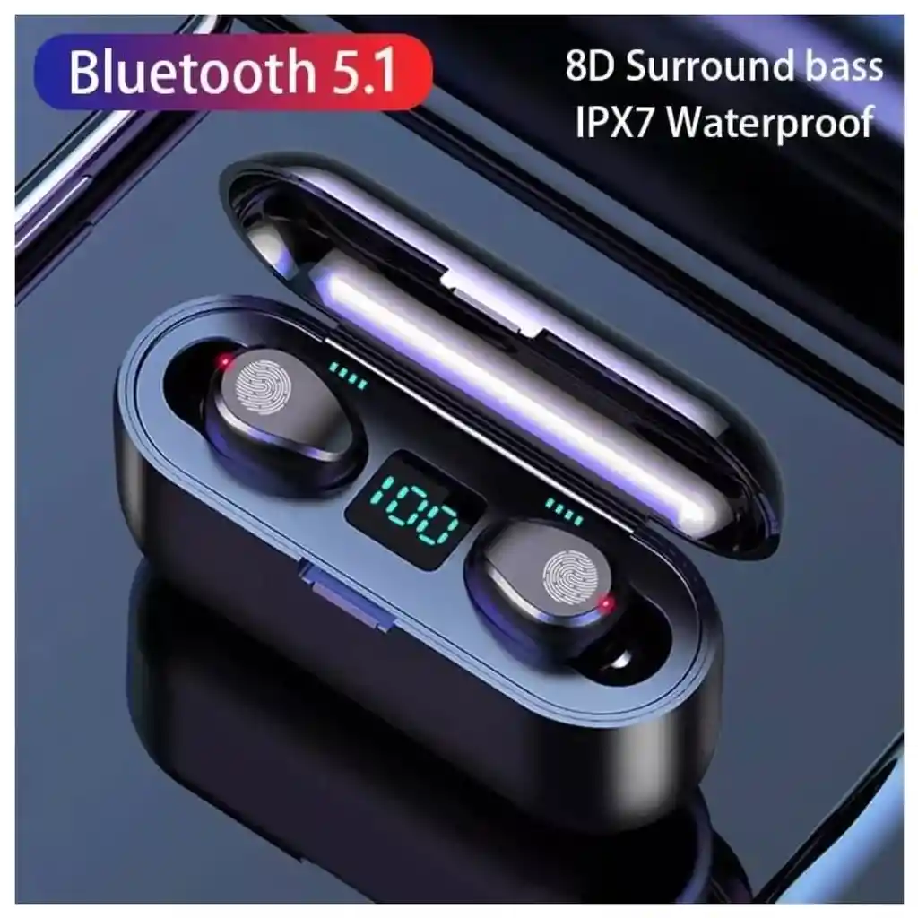 Audífonos F9 Tws V5.1 Bluetooth - Inalámbricos, Impermeables