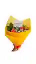 Bouquet De 6 Rosas Naranja Con Follajes .