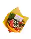 Bouquet De 6 Rosas Naranja Con Follajes .