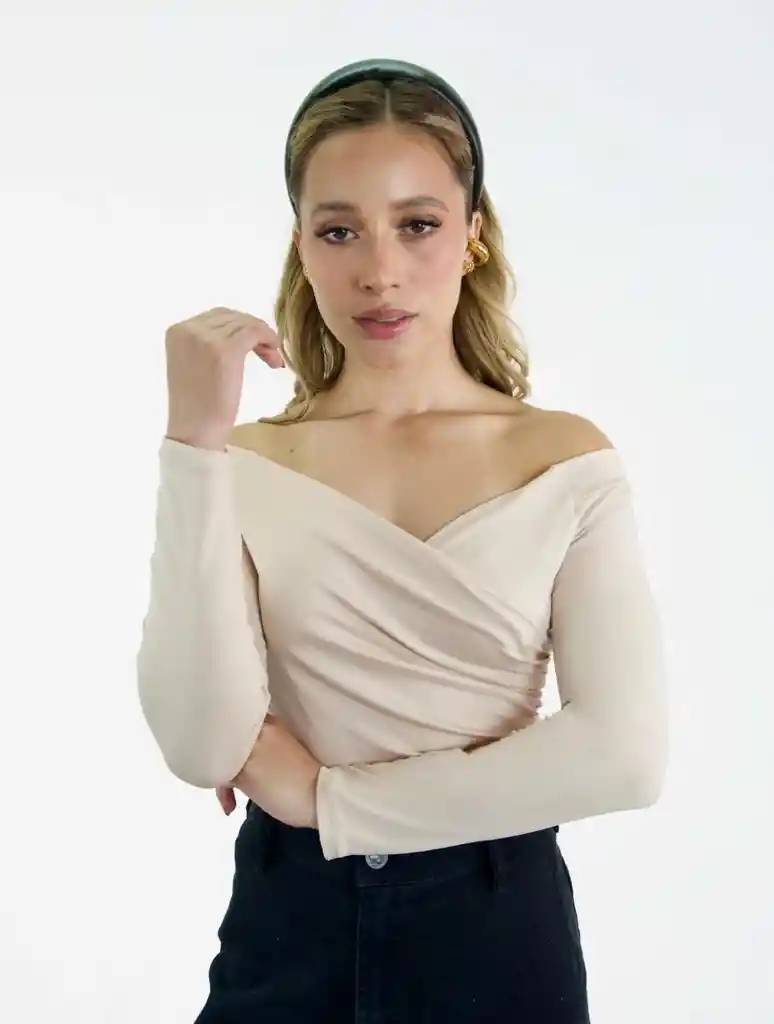 Body Para Mujer Cuello Bandeja Manga Larga - Lauren Nude M