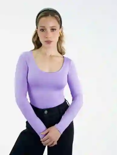 Body Para Mujer Escote Redondo Manga Larga - Tahiti Lila S