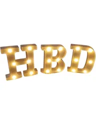 Letras 3d Decorativas Con Luces Hbd Fiesta Cumpleaños Blanco