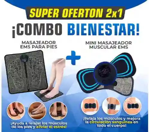 Kit Mini Masajeador Eléctrico Y Masajeador Alfombra Para Pies