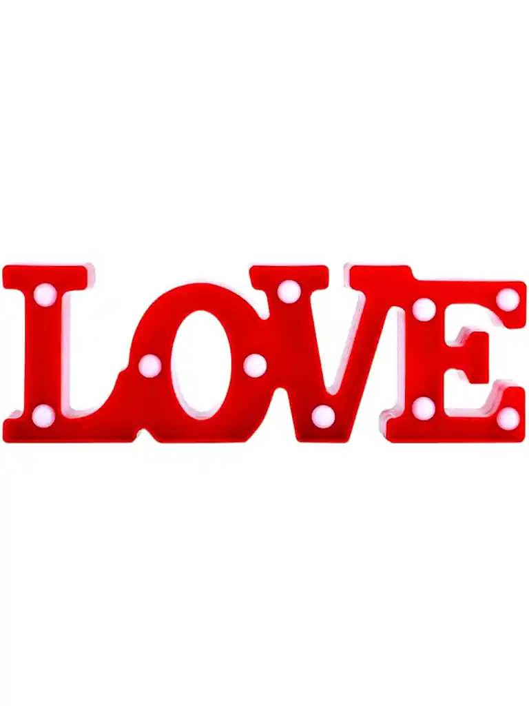 Letras Love De Luces Decoracion Amor Y Amistad 3d Rojo