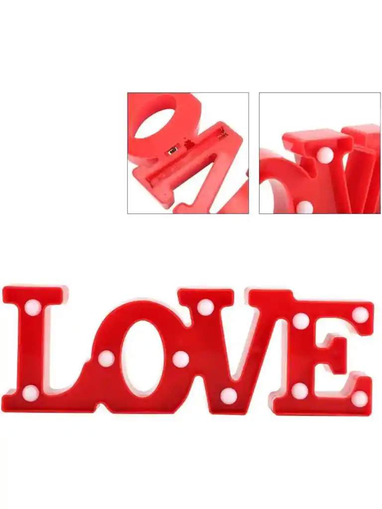 Letras Love De Luces Decoracion Amor Y Amistad 3d Rojo