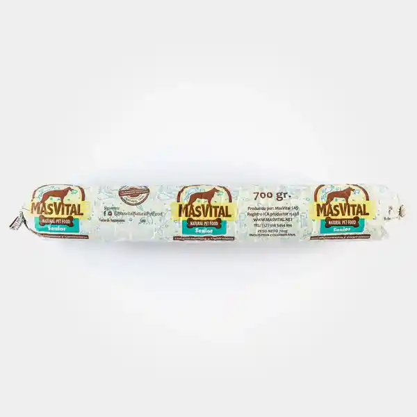 Alimento Natural Para Perros Masvital Barra Senior Mix 700 Gr