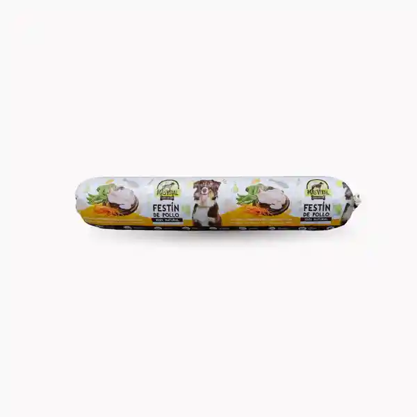 Alimento Natural Para Perros Barra Masvital Festin De Pollo 500 Gr