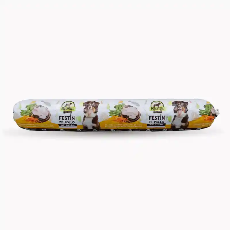 Alimento Natural Para Perros Barra Masvital Festin De Pollo 700 Grm