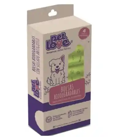 Bolsa Biodegradable Pet Love 60und (4 Rollos *15 Bolsas)