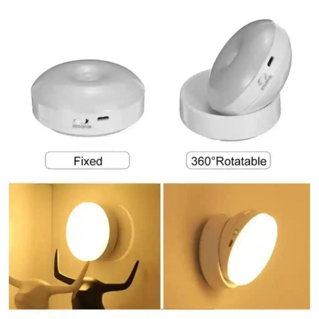 Lampara Luz Led Giratoria 360 Magnética Sensor De Movimiento
