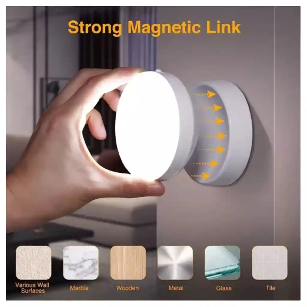 Lampara Luz Led Giratoria 360 Magnética Sensor De Movimiento