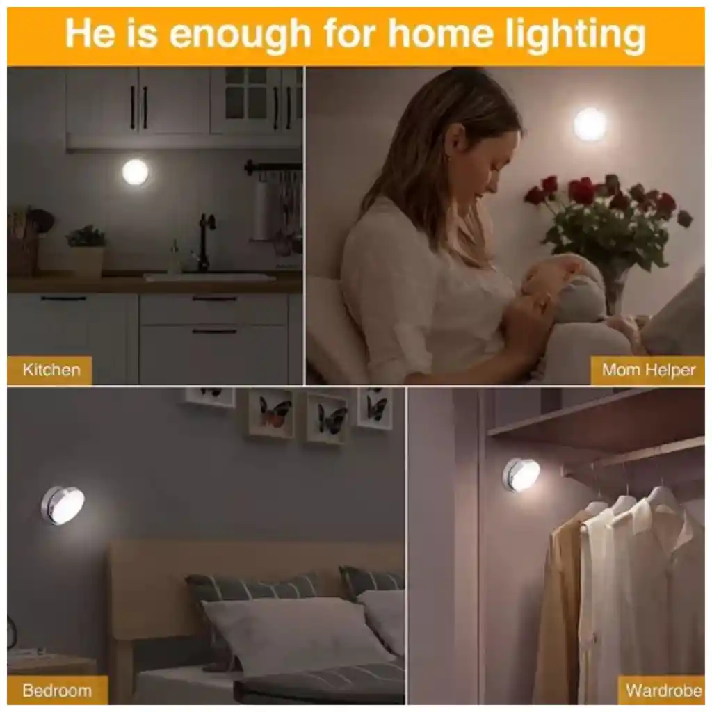 Lampara Luz Led Giratoria 360 Magnética Sensor De Movimiento