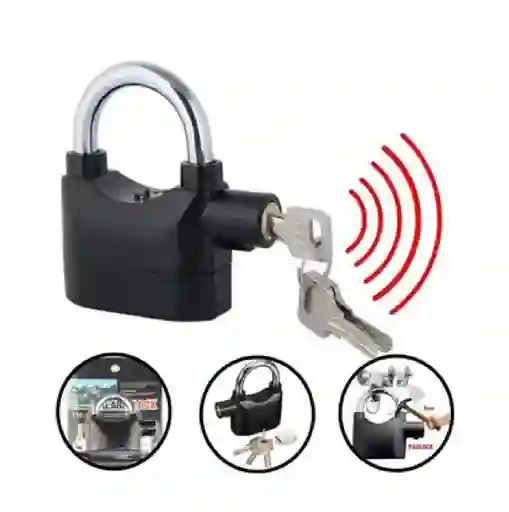 Candado De Seguridad Con Alarma Para Moto Y Puertas Con Alarma