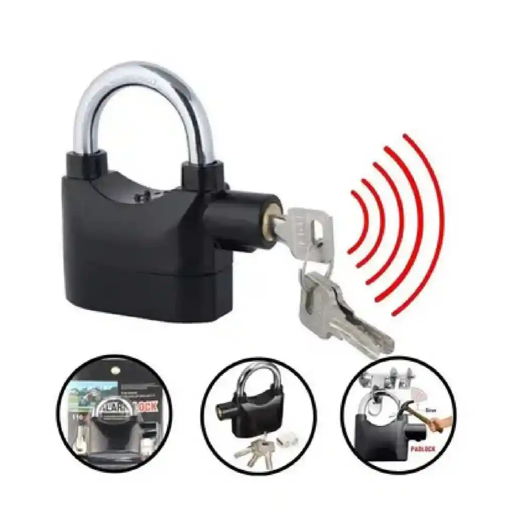 Candado De Seguridad Con Alarma Para Moto Y Puertas Con Alarma