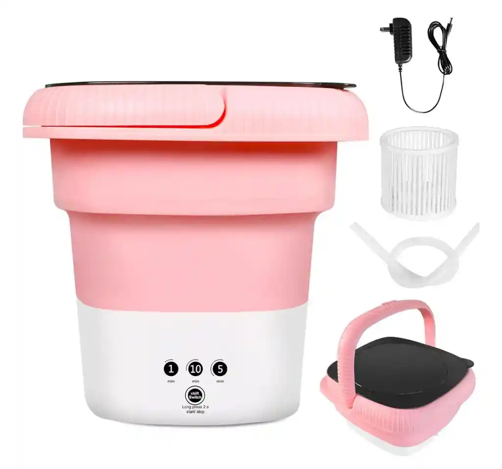 Lavadora Portátil Electrica Mini Pequeña Plegable Retractil