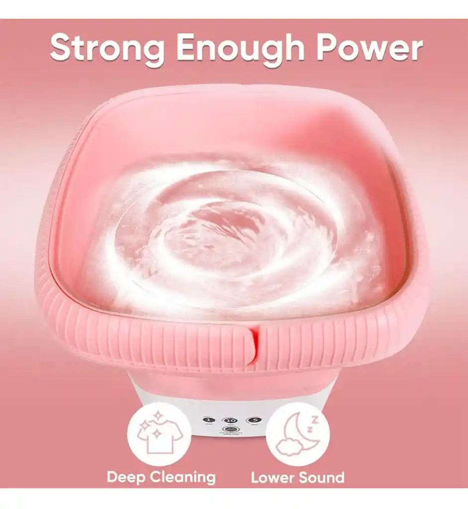 Lavadora Portátil Electrica Mini Pequeña Plegable Retractil