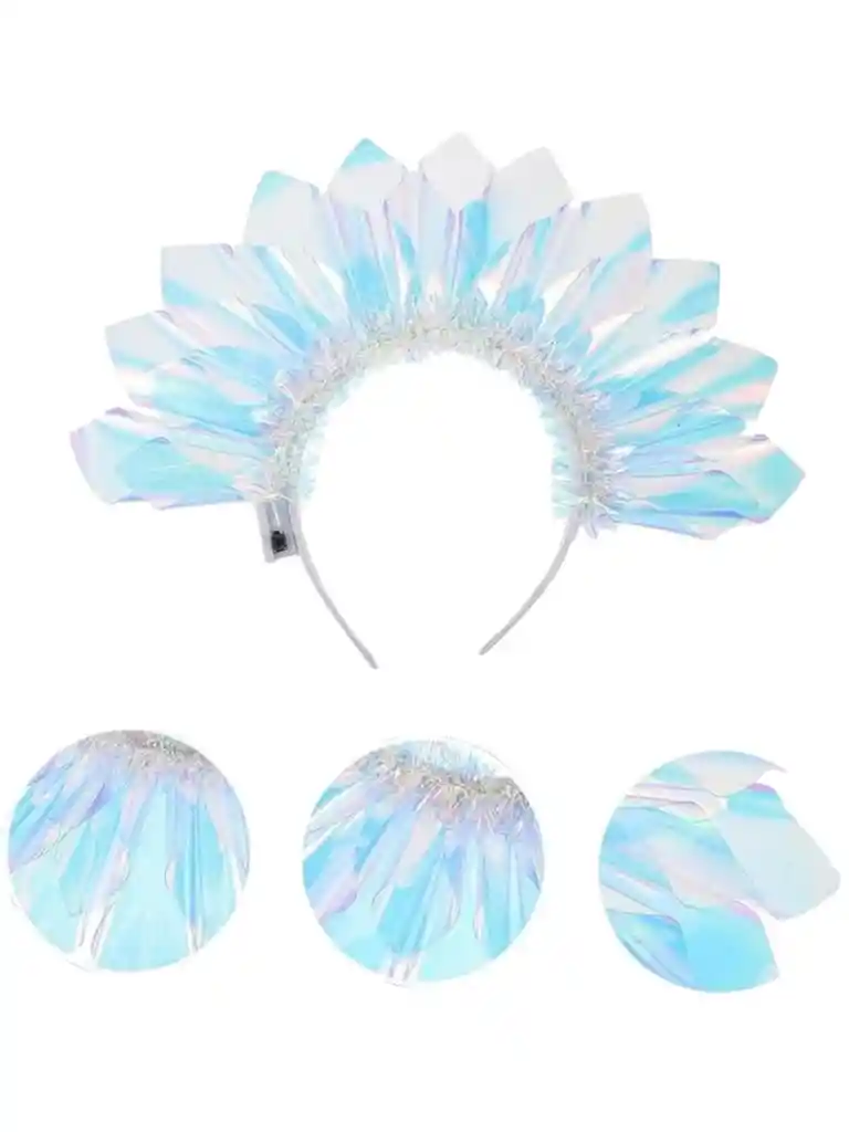 Diadema Tornasol Iridiscente Con Luces Led Cabello Fiestas