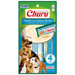 Inaba Dog Snack Churu 4 Piezas Chicken Whit Cheese 56gr