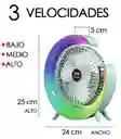 Ventilador Portatil De Escritorio Rgb Led Recargable