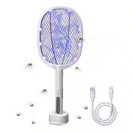 Raqueta Electrica Mata Zancudos Mosquitos Luz Uv Recargable