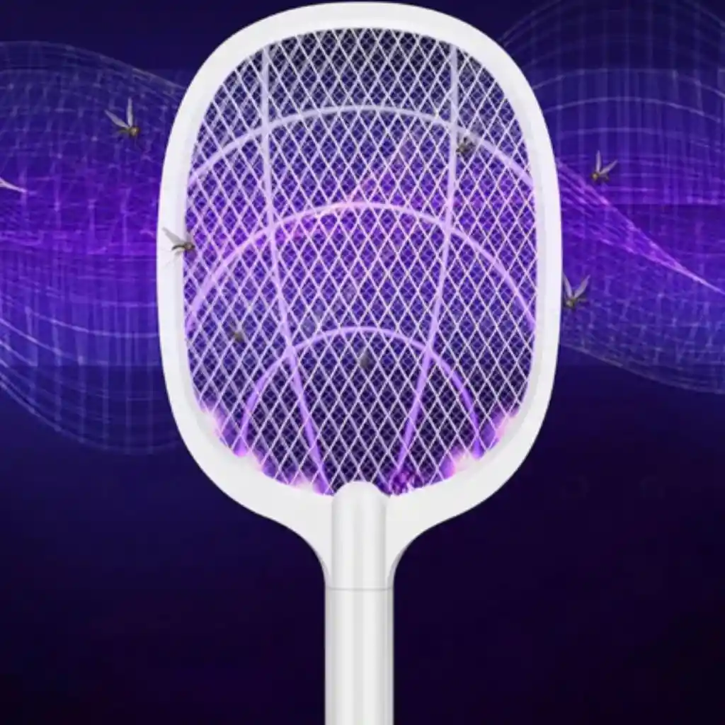 Raqueta Electrica Mata Zancudos Mosquitos Luz Uv Recargable
