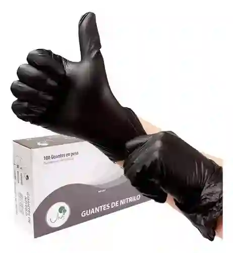 Guantes De Nitrilo 1 Par Talla L Desechables Color Negro