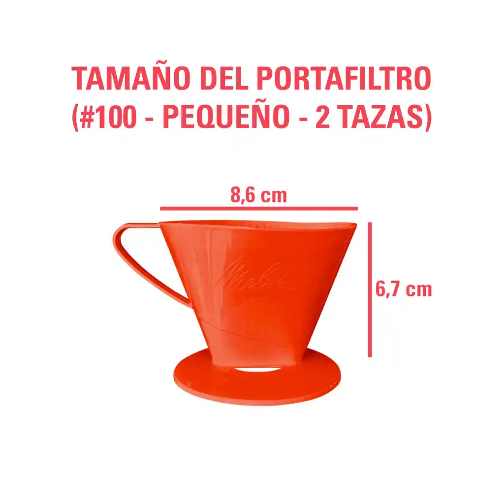 Portafiltro Melitta Rojo (tamaño #100 - Pequeño - 300 Ml)