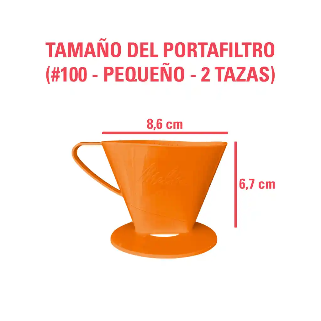 Portafiltro Melitta Naranja (tamaño #100 - Pequeño - 300 Ml)