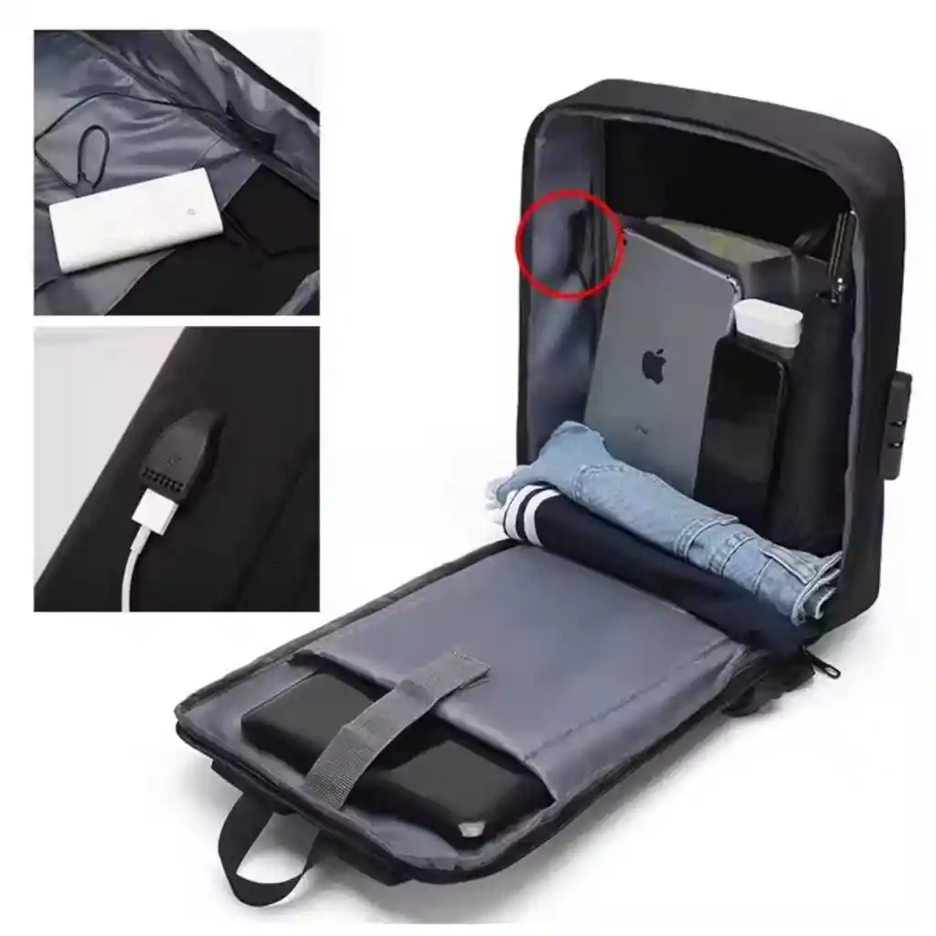 Maleta Antirrobo Rigida Para Laptop Con Puerto Usb