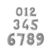 5 Globo Numero Plateado 32"