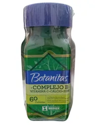 Complejo B Con Vitamina C, Mas Calcio, Mas Zin X 60 Tabletas Botanitas