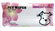 Pet Wipes Rosados 80uds ( Paños Humedos Floral)