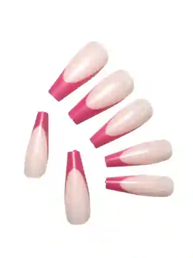 Paquete De Uñas Postizas Jbl Frances Fucsia - Ref 1
