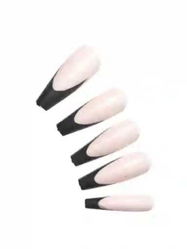 Paquete De Uñas Postizas Jbl Frances Negro - Ref 2